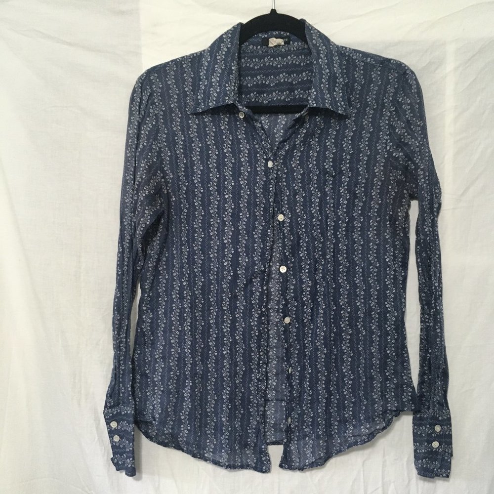 J. Crew Blue Floral Blouse